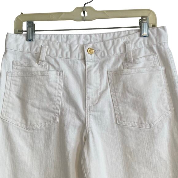 American Living White Cotton Denim Wide Leg Mid Rise Sailor Classic Jeans Sz 4 - Picture 5 of 16